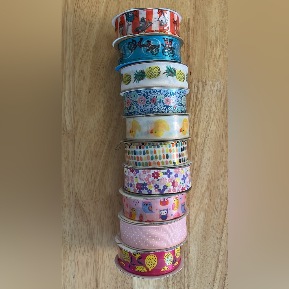 Colorful Patterned Ribbon Set - Picture 1 of 6